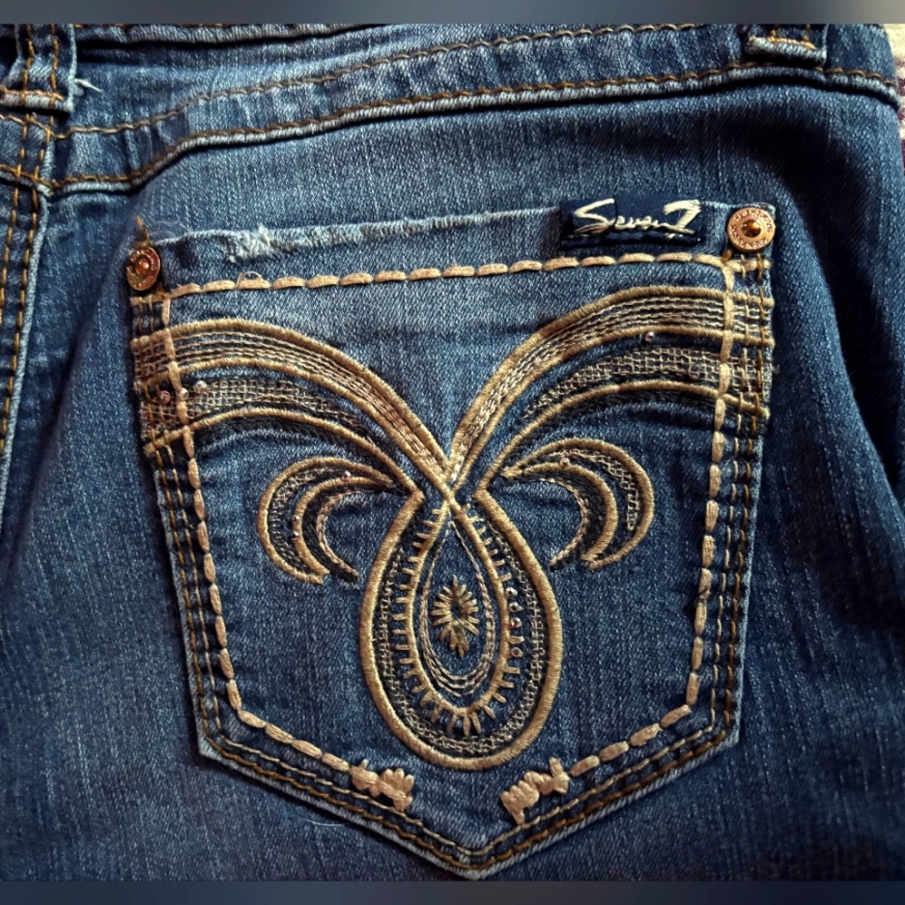 Seven7 2000s Vintage Bootcut Low Rise Stretch Jeans
